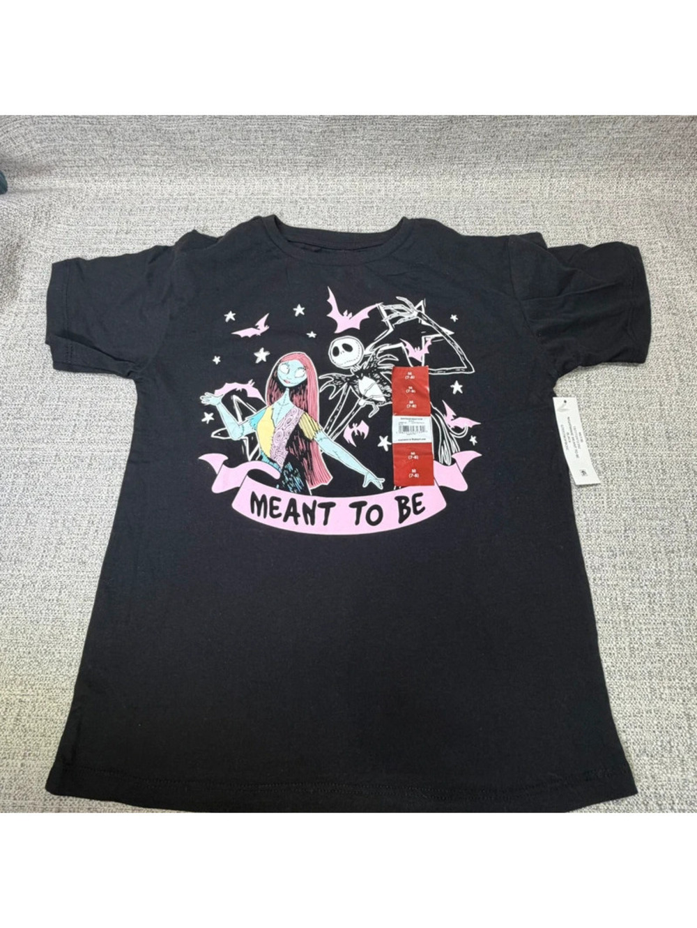 New Disney Nightmare Before Christmas Jack Sally Meant To Be Shirt Girls 7/8 Med